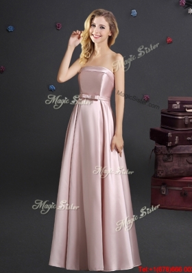 Best Selling Bowknot Empire Strapless Prom Dress in Floor Length