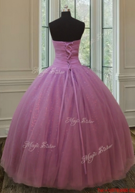 Best Selling Beaded and Belted Quinceanera Dress in Tulle and Sequins