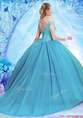 Classical Off the Shoulder Quinceanera Dress with Brush Train