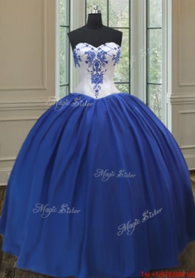 New Arrivals Taffeta Royal Blue Quinceanera Gown with Embroidery