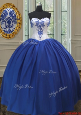 New Arrivals Taffeta Royal Blue Quinceanera Gown with Embroidery