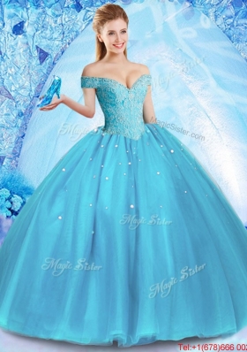 Perfect Off the Shoulder Quinceanera Dress with Venetian Pearl