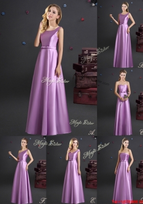Wonderful Straps Elastic Woven Satin Bridesmaid Dress in Lilac