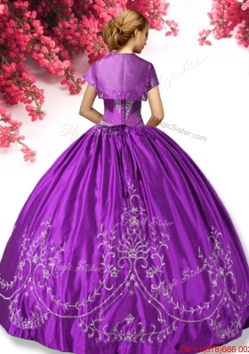 Hot Sale Embroideried Big Puffy Quinceanera Dress in Teal