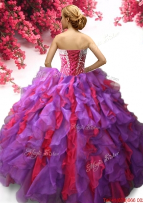 Two Tone Big Puffy Quinceanera Dress with Beading and Ruffles