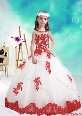 Lovely Beaded and Appliques Flower Girl Dresses in White and Red