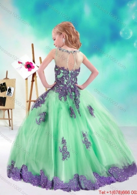 Sweet Multi Color Flower Girl Dresses with Appliques and Beading