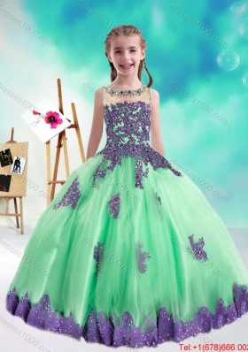 Sweet Multi Color Flower Girl Dresses with Appliques and Beading