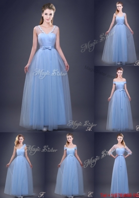 2017 Exquisite Tulle Empire Half Sleeves Dama Dress in Light Blue