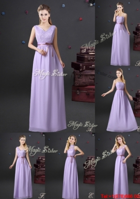 Hot Sale Empire Lavender Chiffon Prom Dress with Halter Top