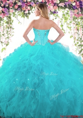 Best Selling Beaded and Ruffled Sweet 15 Dress in Royal Blue