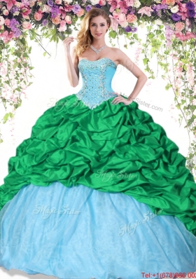 Modest Beaded and Bubble Two Tone Quinceanera Dress in Taffeta