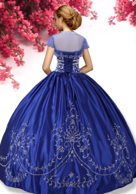 Latest Beaded and Embroideried Taffeta Quinceanera Dress in Royal Blue