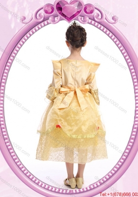 Halloween Long Sleeves Zipper Up Little Girl Pageant Dress in Organza and Sequins