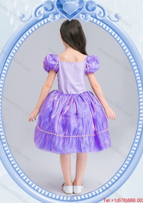 Halloween Perfect Square Beaded and Bowknot Little Girl Pageant Dress in Knee Length