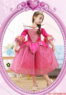 Halloween Popular Hot Pink Little Girl Pageant Dress with Sequins