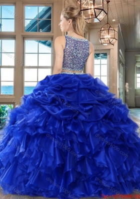 Lovely Puffy Beaded Bodice Ruffled and Bubble Quinceanera Dress in Organza