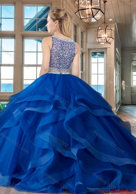 Luxurious Two Piece Side Zipper Quinceanera Dress with Ruffles and Beading