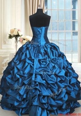 Modern Beaded and Bubble Teal Removable Quinceanera Dress in Tulle and Taffeta