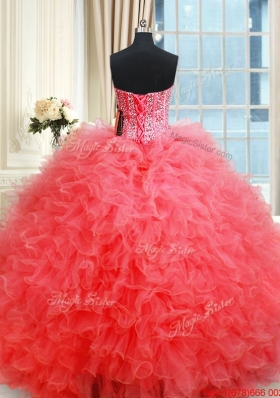 New Arrivals Two for One Visible Boning Quinceanera Dress with Ruffles and Beaded Bodice