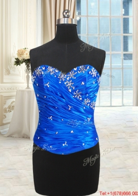 Discount Three for One Ruffled and Beaded Royal Blue Quinceanera Dress in Organza