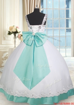 Discount Straps Taffeta and Tulle Quinceanera Dress with Lacework and Bowknot