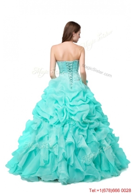 Beautiful Puffy Sweetheart Organza Quinceanera Dress with Beading