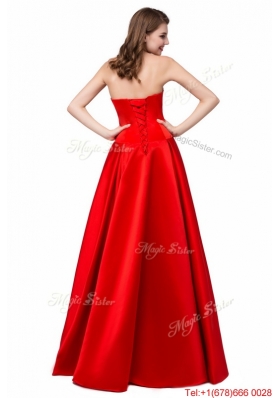 Princess Sweetheart High-low Ruched Lace Up Prom Dresses in Red