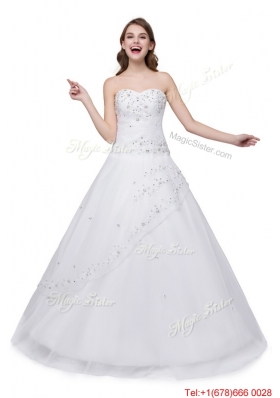 Puffy Sweetheart Embroideried White Quinceanera Dress for 16 Brithday Party