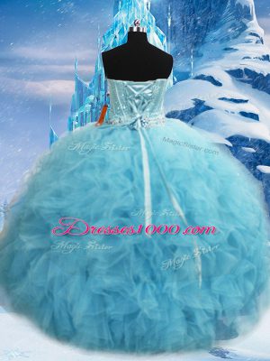 Sleeveless Beading and Pick Ups Lace Up 15th Birthday Dress