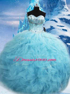 Sleeveless Beading and Pick Ups Lace Up 15th Birthday Dress