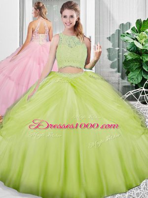Captivating Sleeveless Lace Up Floor Length Lace and Ruching Sweet 16 Quinceanera Dress