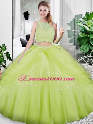 Captivating Sleeveless Lace Up Floor Length Lace and Ruching Sweet 16 Quinceanera Dress