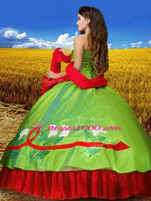 Exceptional Ball Gowns Ball Gown Prom Dress Multi-color Sweetheart Taffeta Sleeveless Floor Length Lace Up