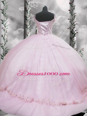 Cap Sleeves Brush Train Side Zipper Beading and Appliques Quinceanera Gown