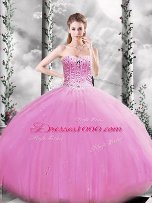 Top Selling Lilac Sweetheart Lace Up Beading 15th Birthday Dress Sleeveless