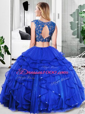 Most Popular Floor Length Wine Red Quince Ball Gowns Tulle Sleeveless Lace and Ruffles