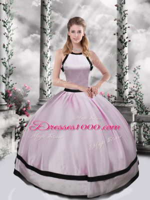 Decent Ruching 15 Quinceanera Dress Pink Zipper Sleeveless Floor Length