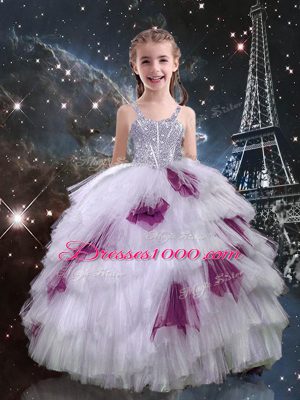 Fashionable Multi-color 15th Birthday Dress Military Ball and Sweet 16 and Quinceanera with Beading and Ruffled Layers Sweetheart Sleeveless Lace Up