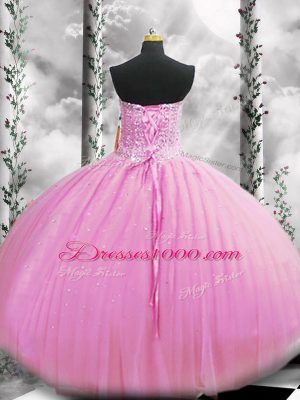 Sleeveless Lace Up Floor Length Beading 15 Quinceanera Dress