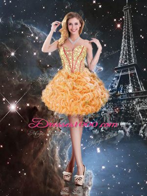 Floor Length Orange Quinceanera Dress Sweetheart Sleeveless Lace Up