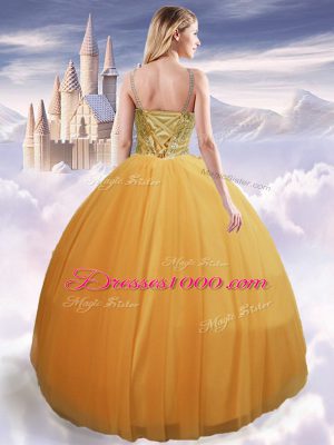 Colorful Sleeveless Lace Up Floor Length Beading Quinceanera Gowns