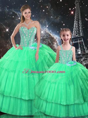 Sleeveless Lace Up Floor Length Ruffled Layers Quinceanera Dresses
