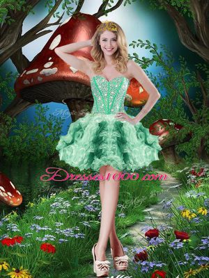 Best Multi-color Sleeveless Floor Length Beading and Ruffles Lace Up Quinceanera Gown
