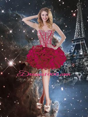 Stunning Burgundy Sleeveless Organza Lace Up Quinceanera Gowns for Military Ball and Sweet 16 and Quinceanera