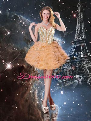 Perfect Sleeveless Beading and Ruffled Layers Lace Up Quince Ball Gowns