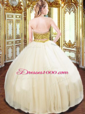 Sleeveless Beading Zipper 15 Quinceanera Dress