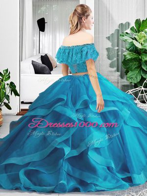 Sweet Floor Length Hot Pink Quinceanera Dress Tulle Sleeveless Lace and Ruffles