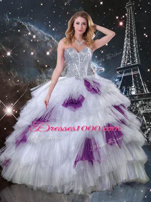 Hot Selling Ball Gowns Sweet 16 Dresses Multi-color Sweetheart Organza Sleeveless Floor Length Lace Up