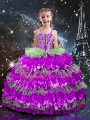 Lovely Floor Length Ball Gowns Sleeveless Multi-color 15 Quinceanera Dress Lace Up